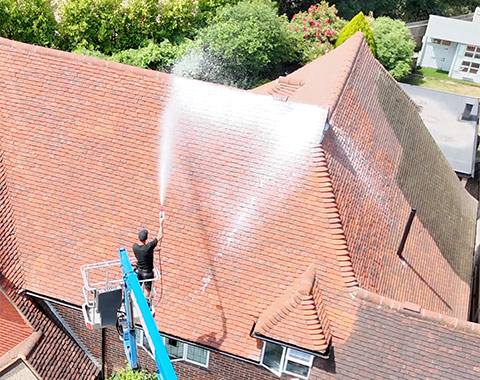Roof Cleaning Services Biocide Application